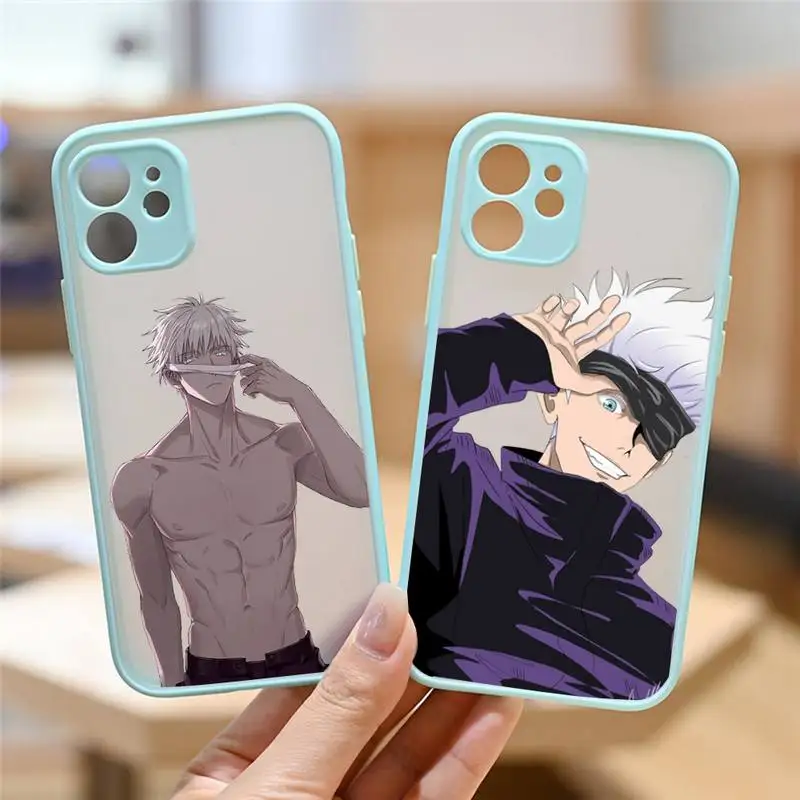 

Jujutsu Kaisen anime Gojo Satoru Phone Case matte transparent For iphone 7 8 11 12 13 plus mini x xs xr pro max cover