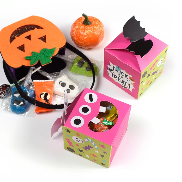 Бумажная коробка для Хэллоуина подарки из крафт-бумаги упаковки подарков монстр