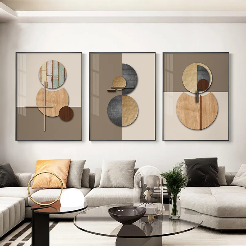 Abstract Geometric Color Block Minimalist Decorative Canvas Painting  Wall Art Picture Artistic Poster Living Room Decoration