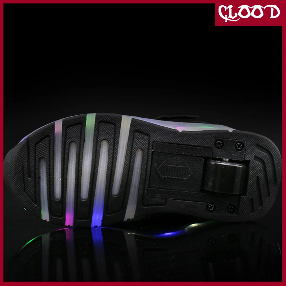 Детские зимние роликовые ботинки CLOOD кроссовки с колесами для девочек и