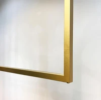 Clothing store display shelf on the wall gold hanger rings hanging clothes rack boys and womens clothing shelves