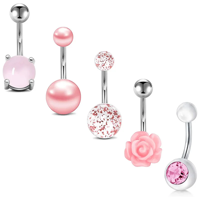 JFORYOU кольца на пуговицах для живота 14 г 3 5 шт хирургическое кольцо пупка из