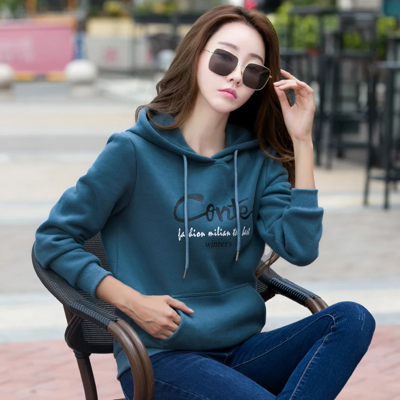 

Autumn Winter Sportswear Women Hoodies Fashion Letters Sweatshirts Female Outfits Joggers Tops New Cotton Pullovers Plus Size
