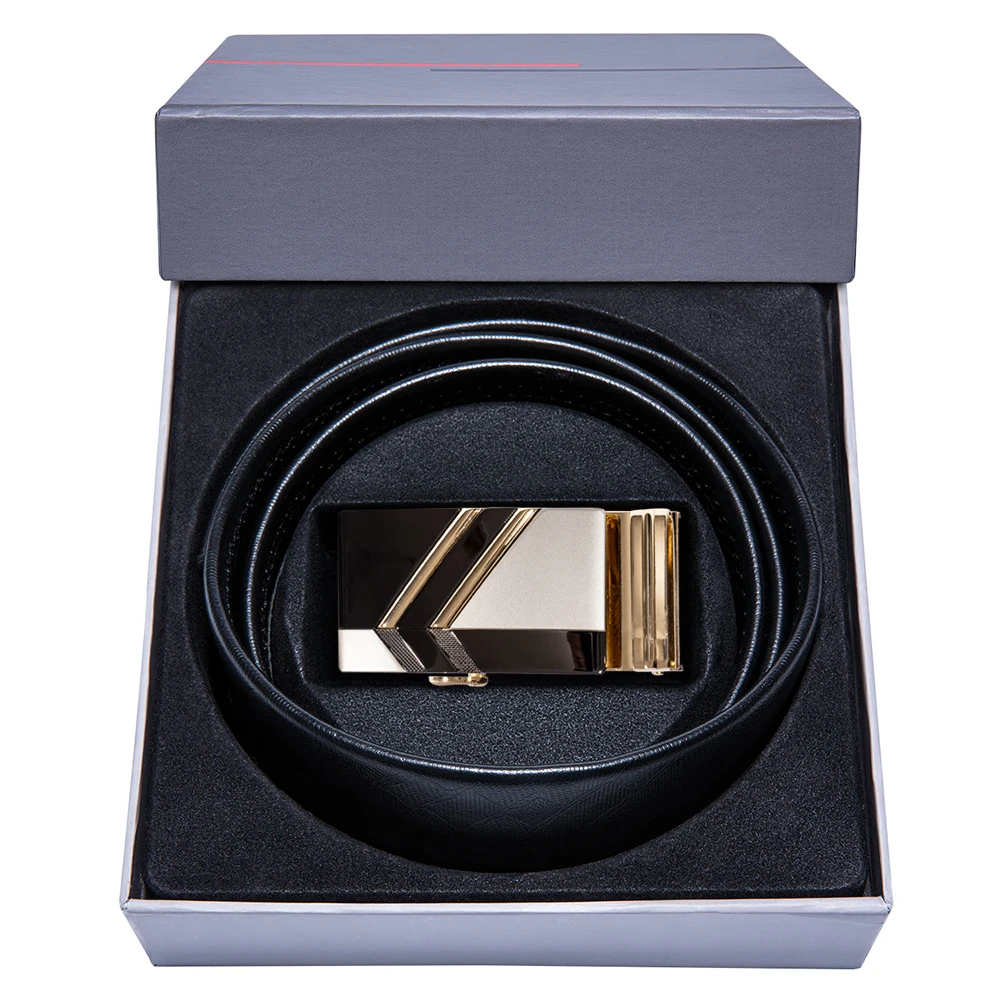 Hi Tie мужской кожаный ремень в коробке высококачественные ремни из натуральной