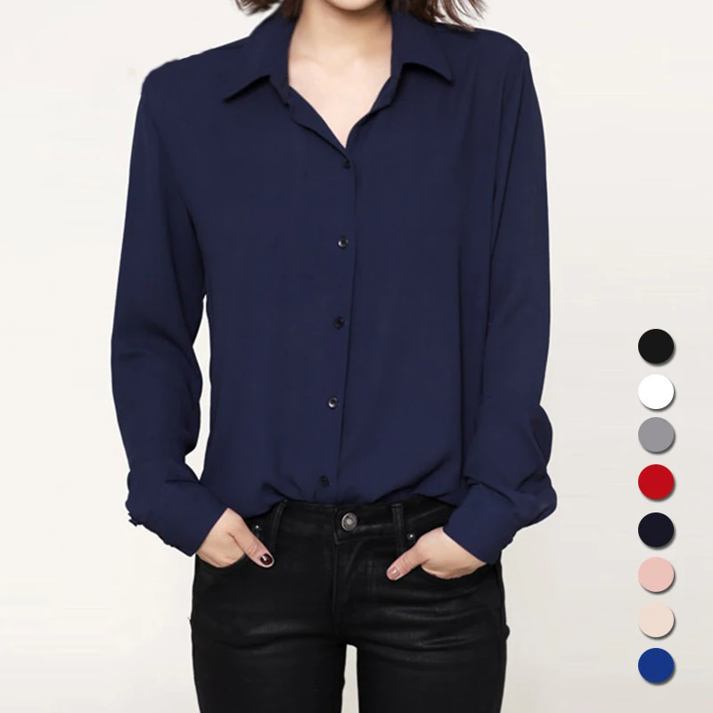 

Women Blouses Shirts 2021 New Long Sleeve Ladies Casual Chiffon Blouse Tops Fashion Young Style Plus Size Women Clothing