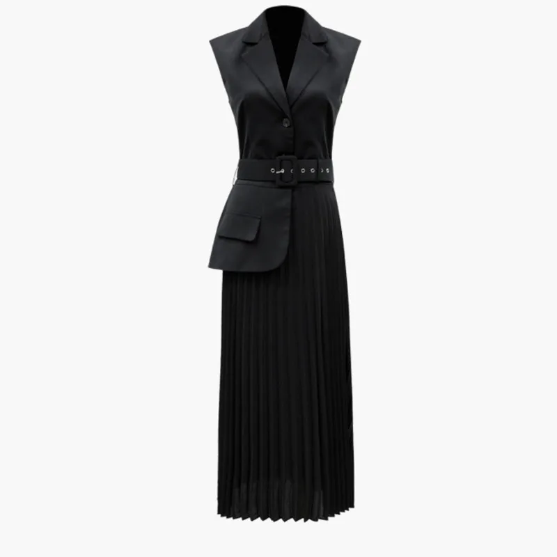 Модная летняя новая модная одежда для женщин без рукавов с разрезом