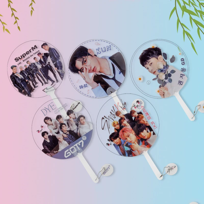Прозрачный вентилятор Kpop TXT SuperM GOT7 ITZY GD Lee MinHo Stray Kids Lu Han Wang Yibo Xiao Zhan подарок для