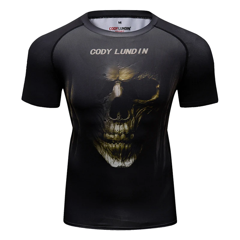 

2021 Men's Digital Printed Rashguard Breathable Running Shirt Round-Neck Jisu Jitsu Tops