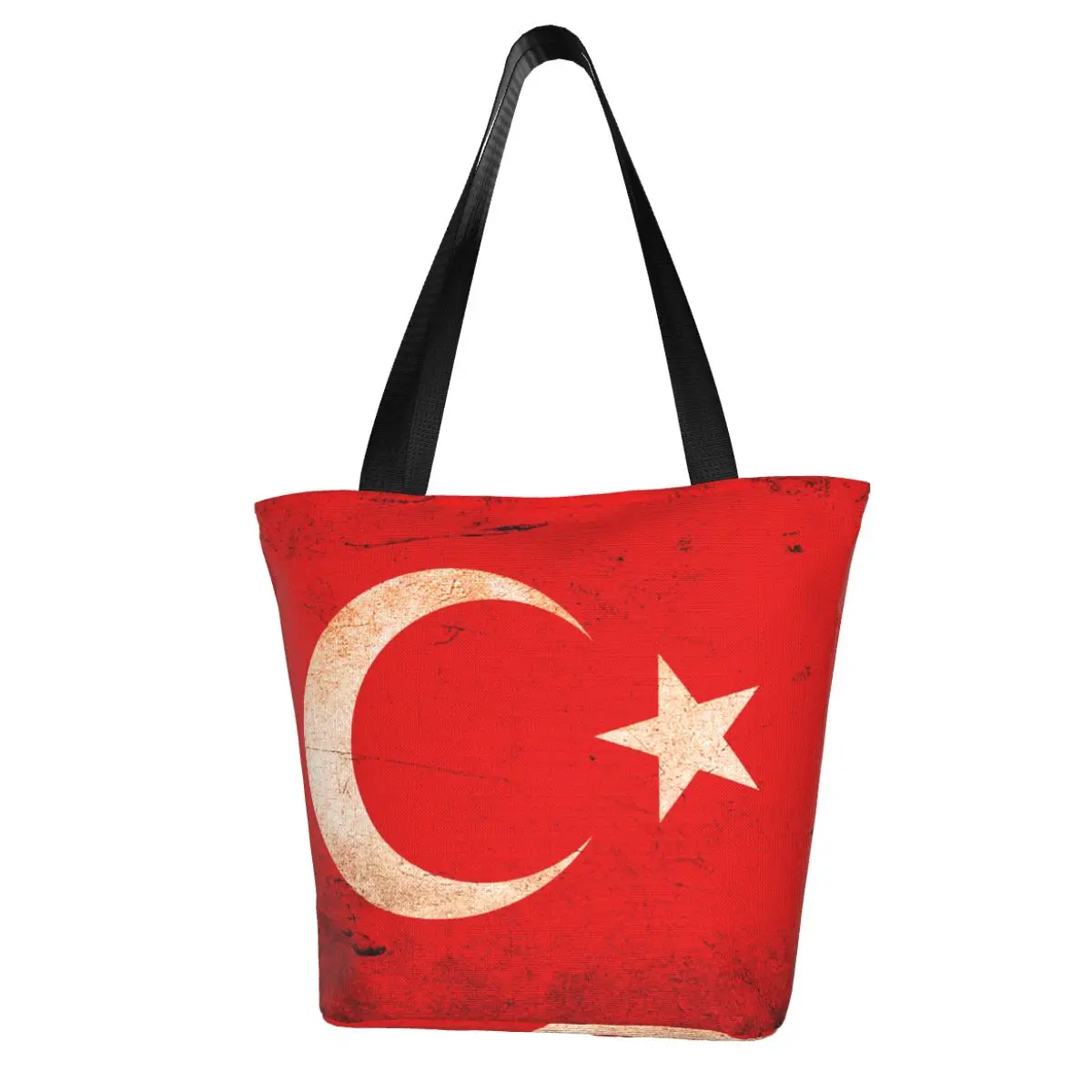 Turkish Flag Shopping Bag Aesthetic Cloth Outdoor Handbag Female Fashion Bags