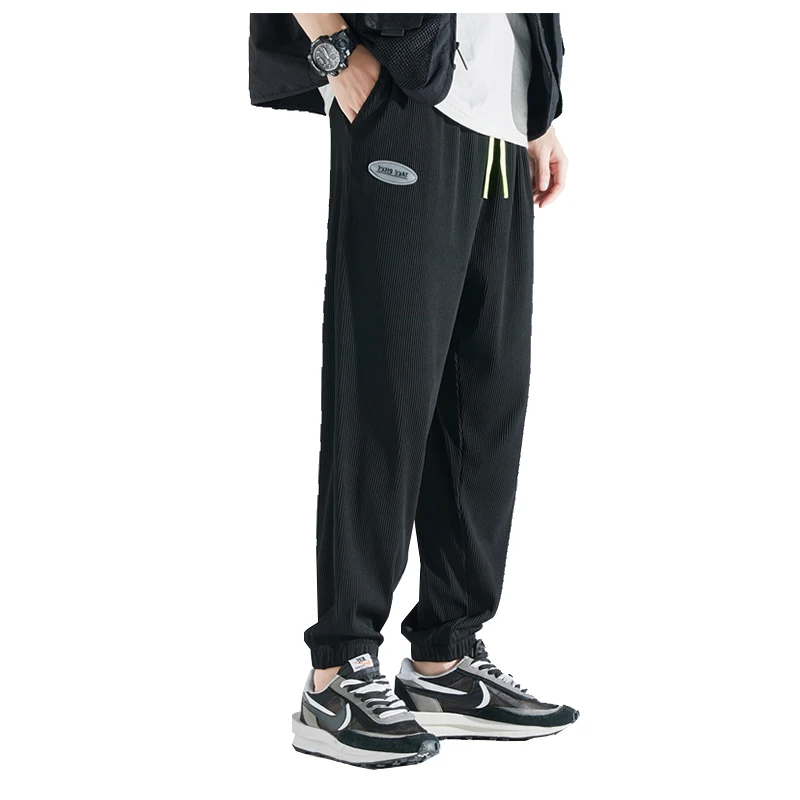 

2021 Smmer New All-Match Men's Casual Trend Ice Silk Stretch Casual Pants Drape Trend Sports Loose High-Quality Men's Trousers