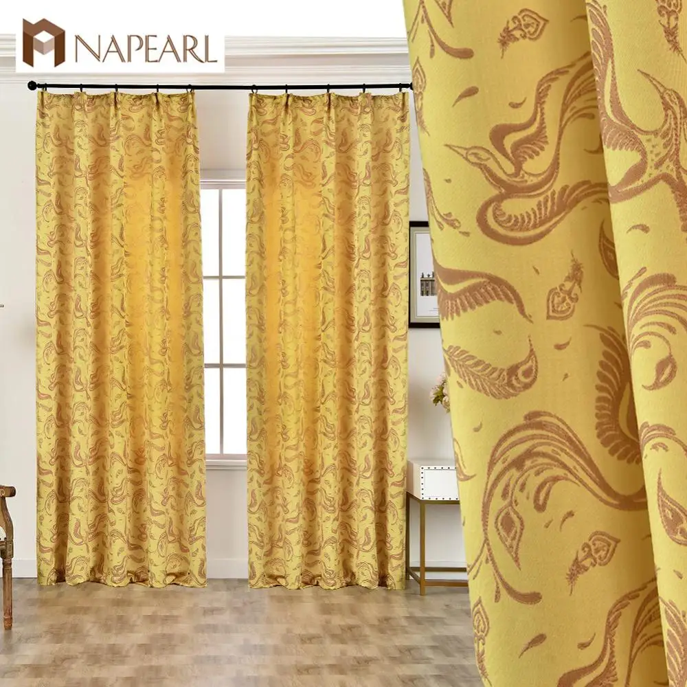 NAPEARL 1 шт. китайский стиль жаккардовые шторы полутень капли для гостиной Декор