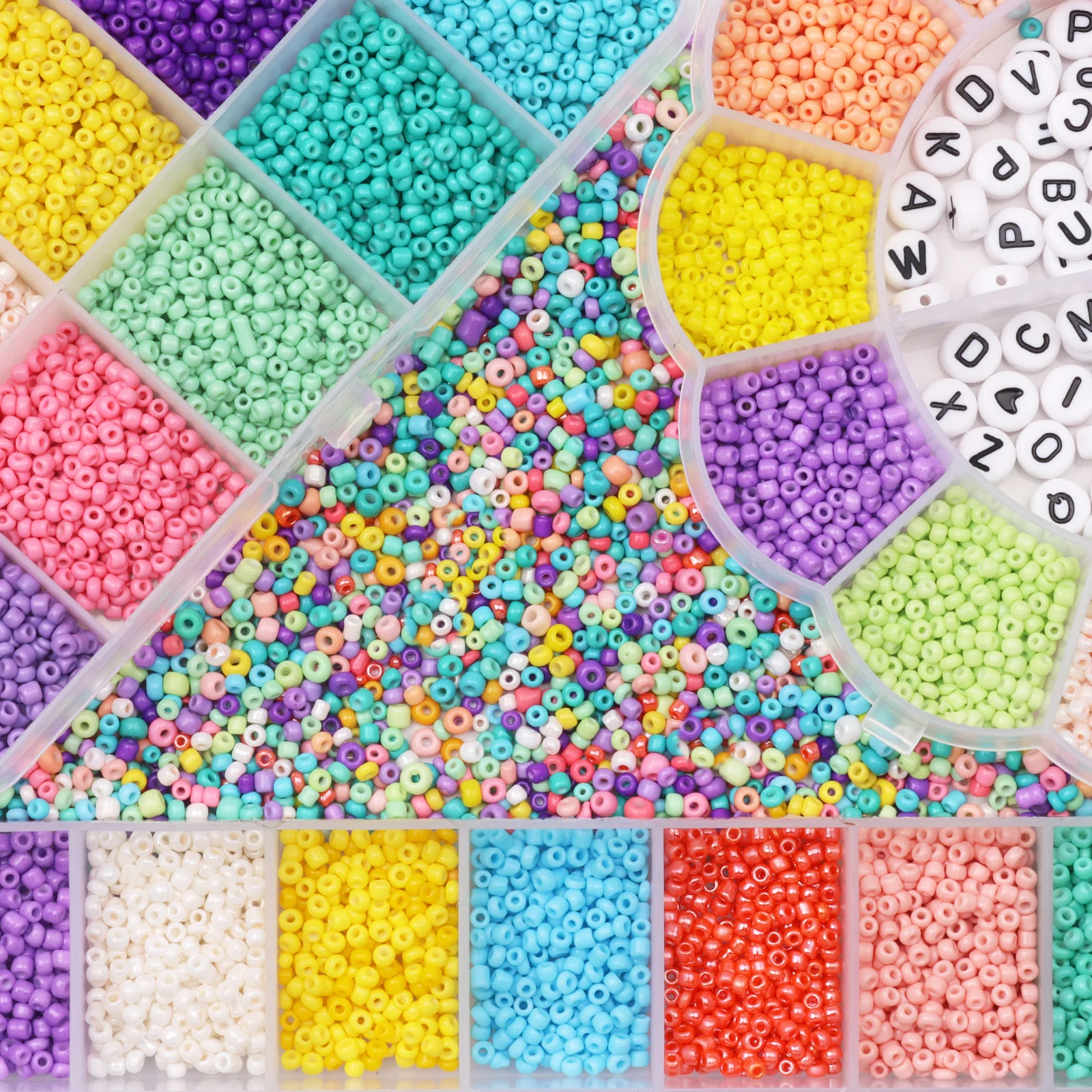 Набор бусин из чешского стекла для изготовления ювелирных изделий Колечки с