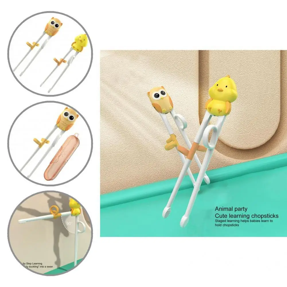 

Healthy 1 Pair Cute Easy to Carry Children Chopsticks PP Children Chopsticks Adorable for Brain Development