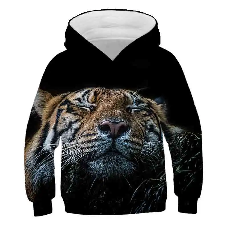 

Animal tiger 3D-printed fashion boy hoodie harajuku wear pullover sweatshirt neutral casual jacket sports hoodie 4-14 years old