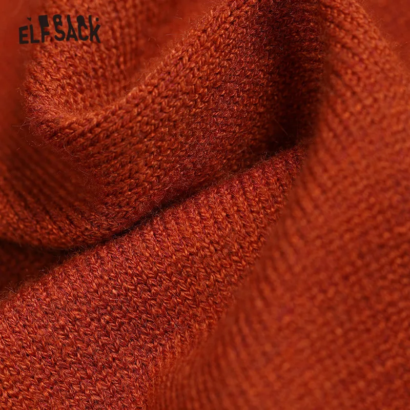 Женское трикотажное платье ELFSACK разноцветное однотонное свитер с рукавами