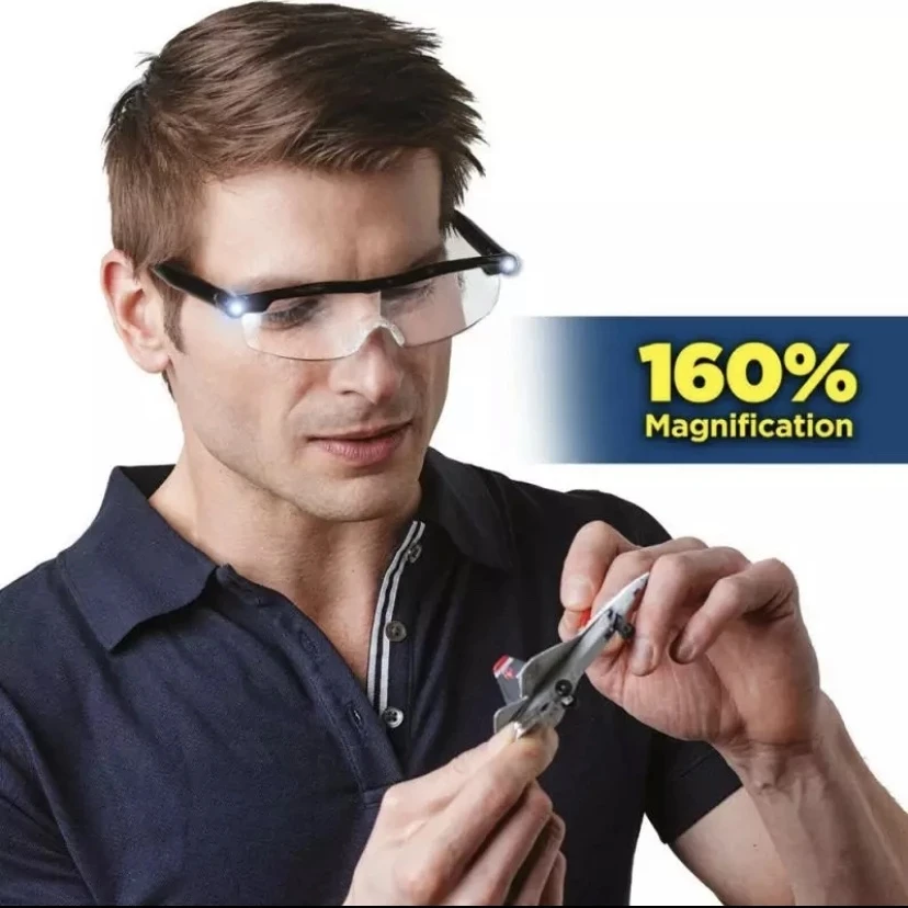 

Sighttoo 160% Big Night Vision Glasses With LED Light Magnifying With illumination Reading Glasses Men Magnifier For Needlework