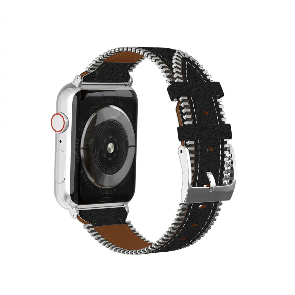40 мм 44 мм кожаный ремешок для Apple Watch Band 4 38 мм 42 мм браслет ремень для iWatch 3 2 1 Боковая цепь дизайн