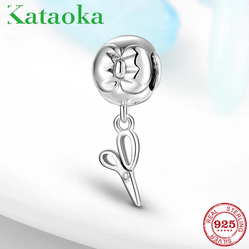 Новые 925 пробы серебряные портные пуговицы с бантами и ножницами подходят для