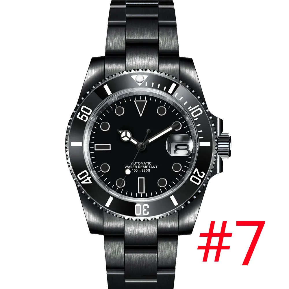 

Luxury Sapphire Crystal Black PVD Men Watch NH35 Miyota Automatic Mechanical Watches Ceramic Bezel 10Bar Swim Date Male Clock