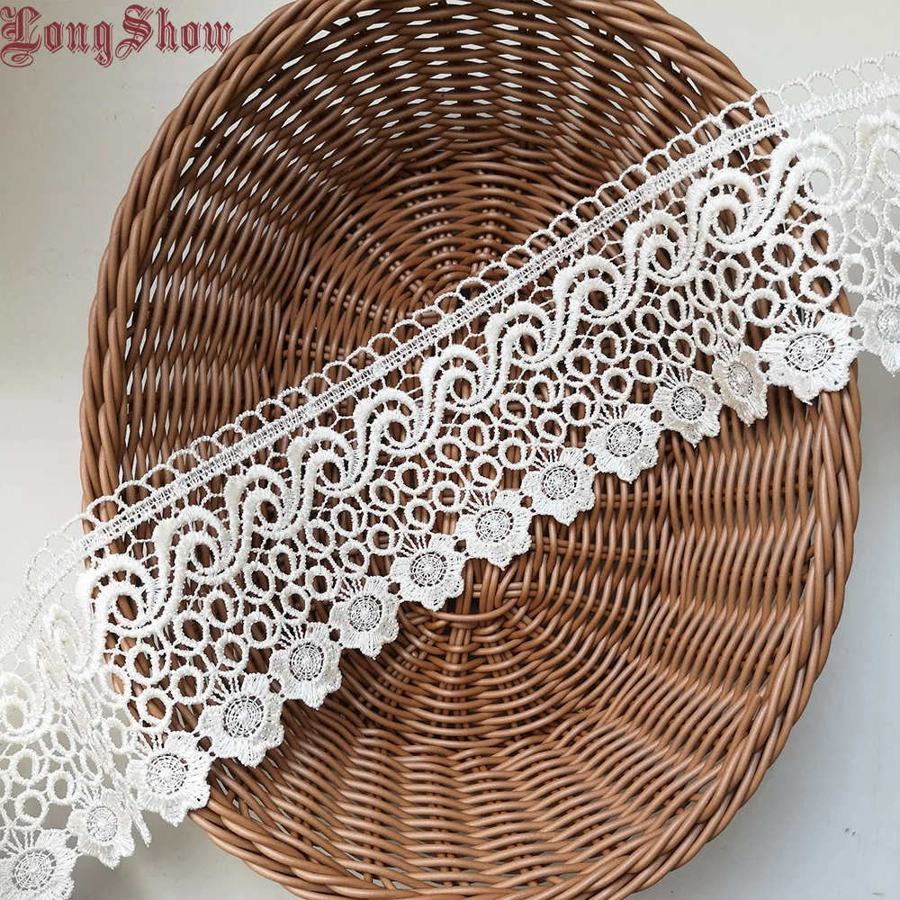 1 партия/15 ярдов 9 см бежевый цвет полиэстер креативный дизайн Цветочная вышивка