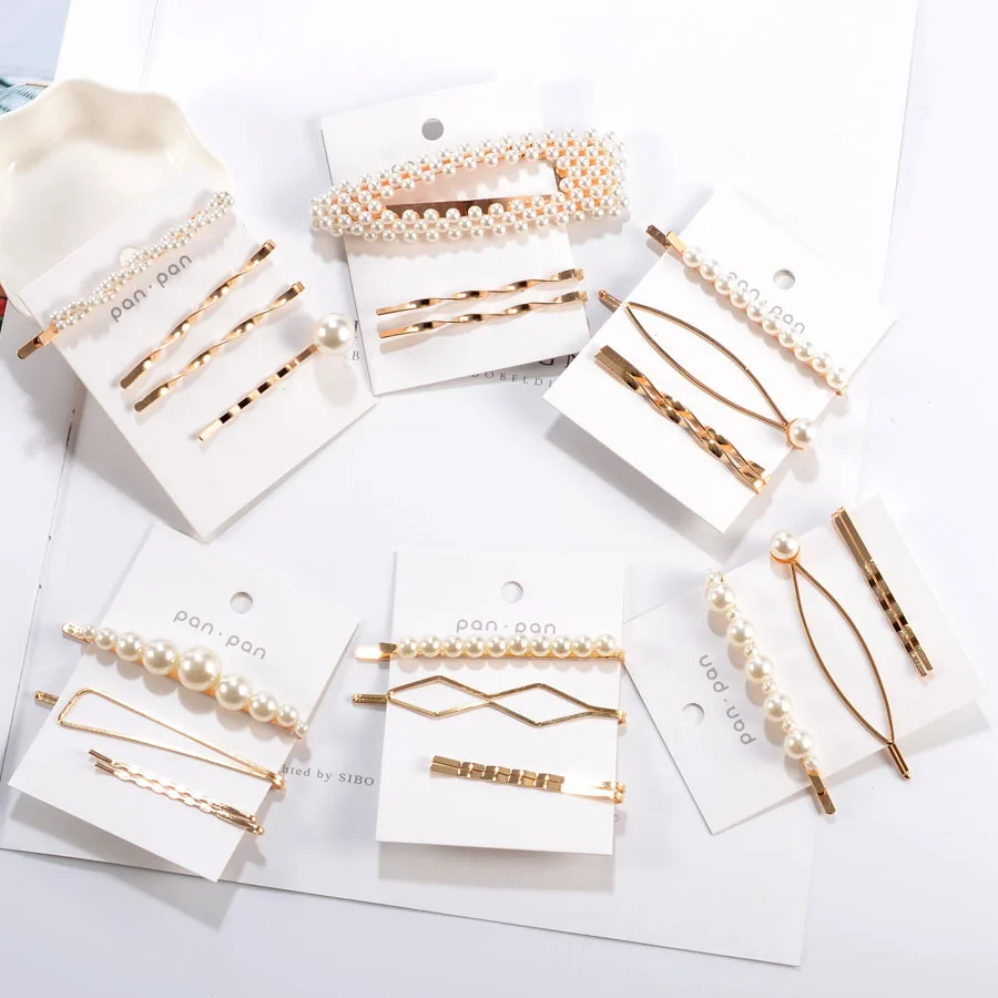 3/4 шт жемчужные металлические заколки для волос женщин корейский стиль укладки