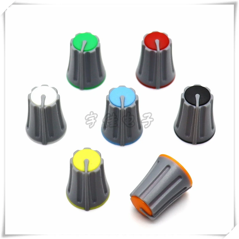 

10 pieces Mixer Adjustment Knob Diameter 12mm Height 15mm Plastic Knob Cap 180 Degree D-Shaped Inner Hole 6mm