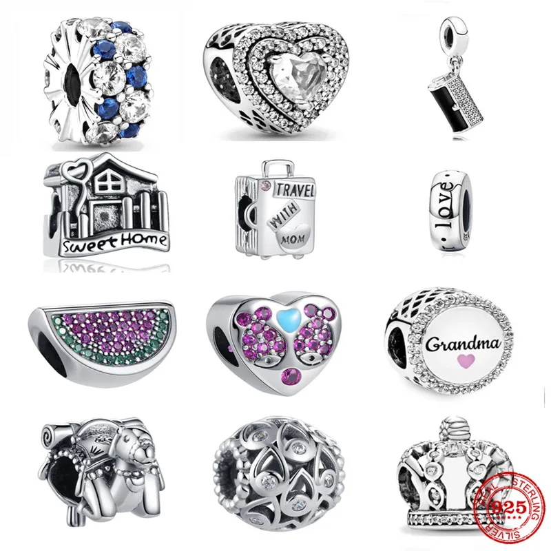 

New Colorful Umbrella Fish Crown Camel LOVE Charm Beads Fit Original Pandora Bracelet 925 Sterling Silver DIY Women Jewelry