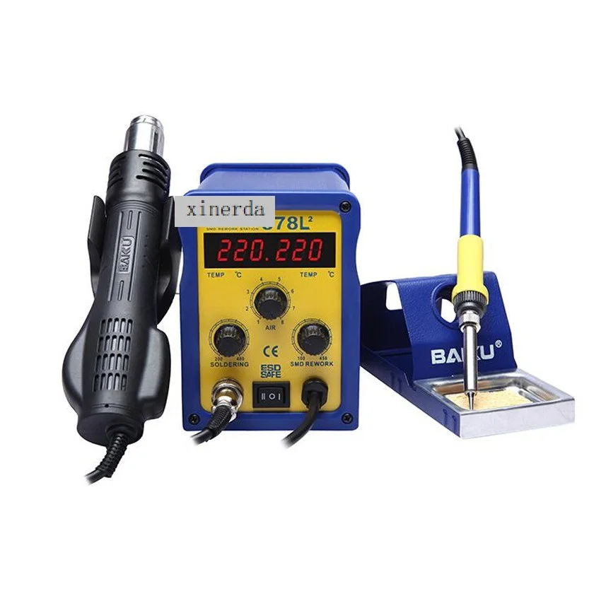 BAKU BK-878L2 led digital Display SMD Brushless Hot Air Rework Station with Soldering Iron and Heat Gun for Cell Phone Repair |