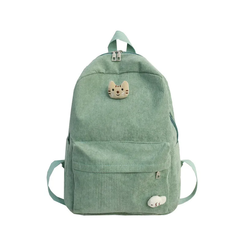 

Corduroy High School Ancient Sense College Hipster Backpack Cute Cute Backpack Girl Support Mori