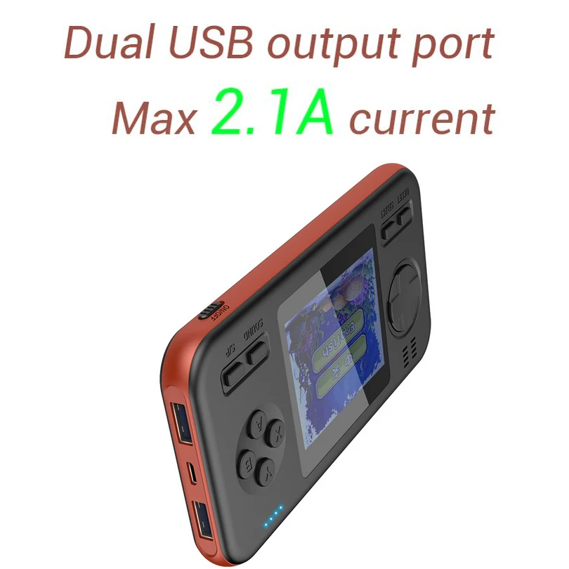 Встроенный аккумулятор 416 Games wth 8000 mAh, внешний аккумулятор, ретро портативная игровая приставка, 2,8 дюймов, цветной ЖК-дисплей, игровой геймпад