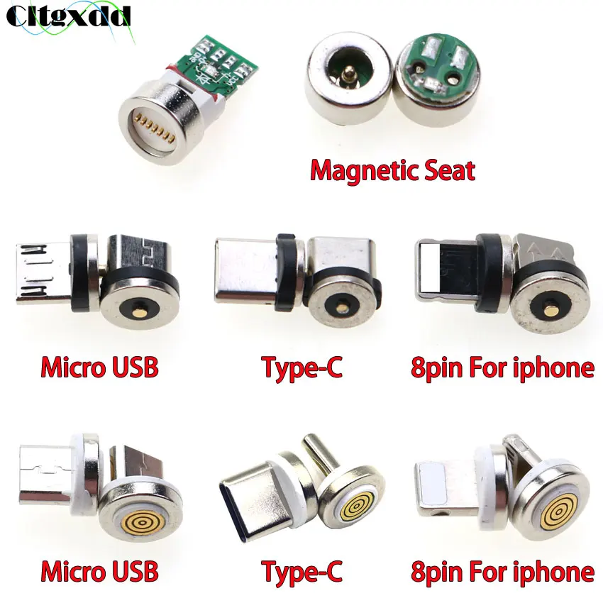 magnetic seat cable adapter micro usb type c dustproof magnet charger connector for iphone huawei samsung android mobile phone free global shipping