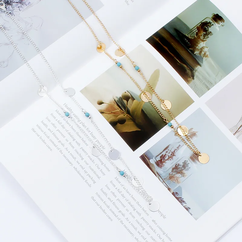 Новые круглые Блестки камень чокер цепь ожерелье заявление женщины подвеска в