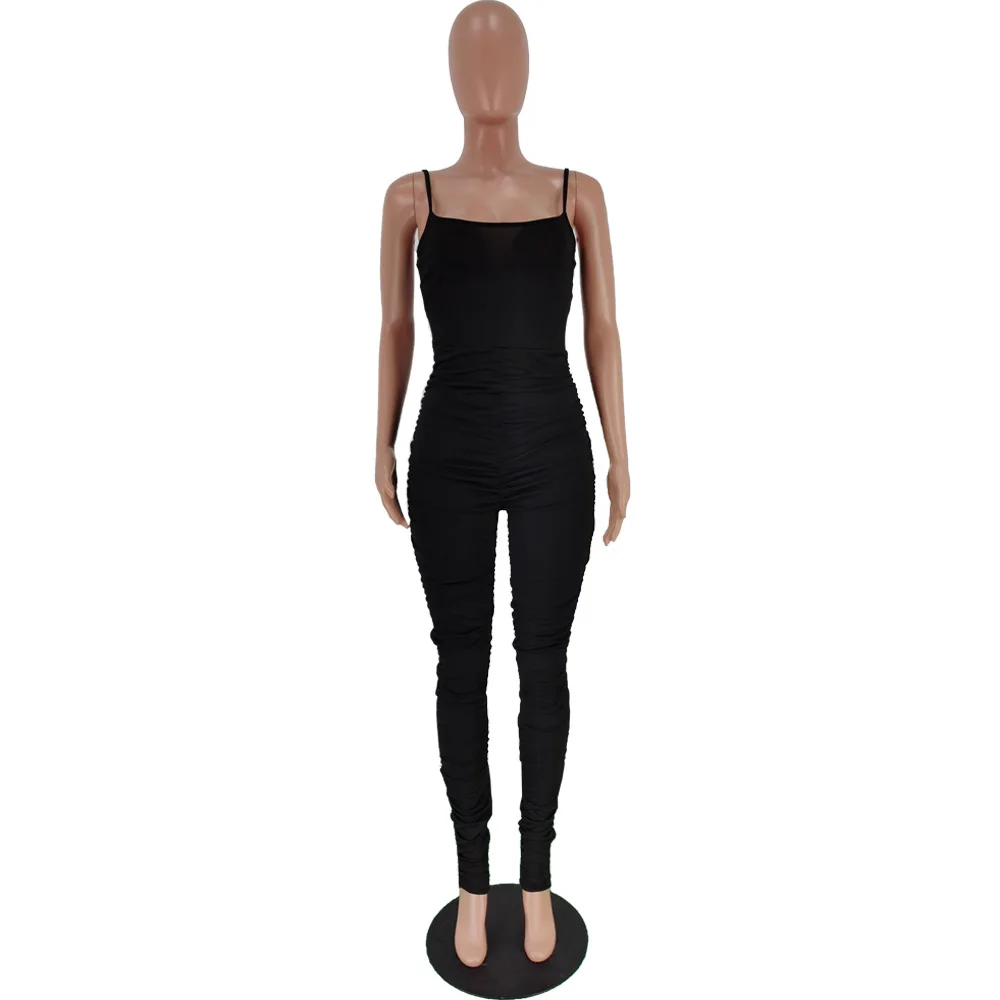 Повседневный комбинезон на бретелях-спагетти спортивные штаны облегающие