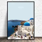 Картина на холсте для путешествий на Санторини, настенные картины, принты для домашнего декора Настенный Плакат для декора для гостиной