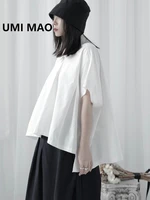 umi mao asymmetric deconstruction new loose short sleeved shirt female designer yamamoto style yoji shirts for women blouses