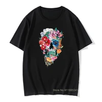 hip hip rock band faddish t shirts flower skull vintage top t shirts summer autumn tops shirt mexico rose skull tshirts mens