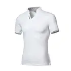 Мужская рубашка-поло с коротким рукавом, модная черно-белая рубашка-поло с воротником-стойкой, 7XL 6XL, 2019