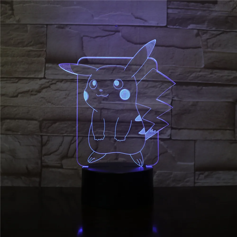 Покемон Мьюту Go фигурку 3D RGB лампа Pikachu Evee черепаха птица огонь Дракон покебол шар