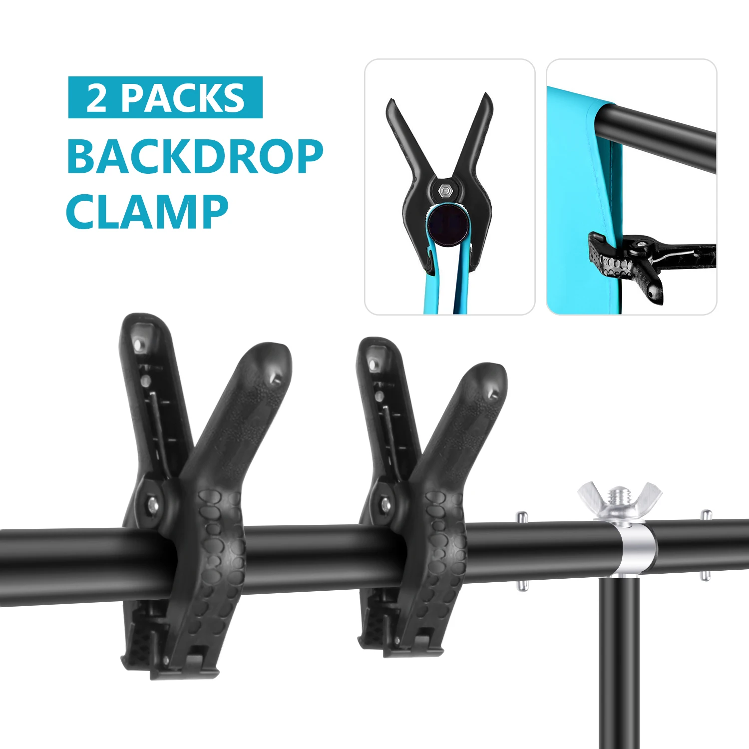 

Neewer 1.5x2m T-Shape Backdrop Support Stand:28-79 inches Height Adjustable Tripod Stand 59 inches Width Crossbar Clamps
