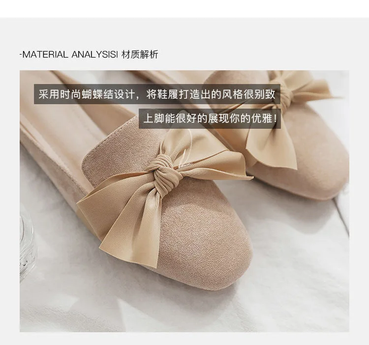 Slippers Female Korean Wild Flowers Bow Leisure Slippers Female Breathable Lightweight Non-Slip Platform Shoes Women Flat Shoes