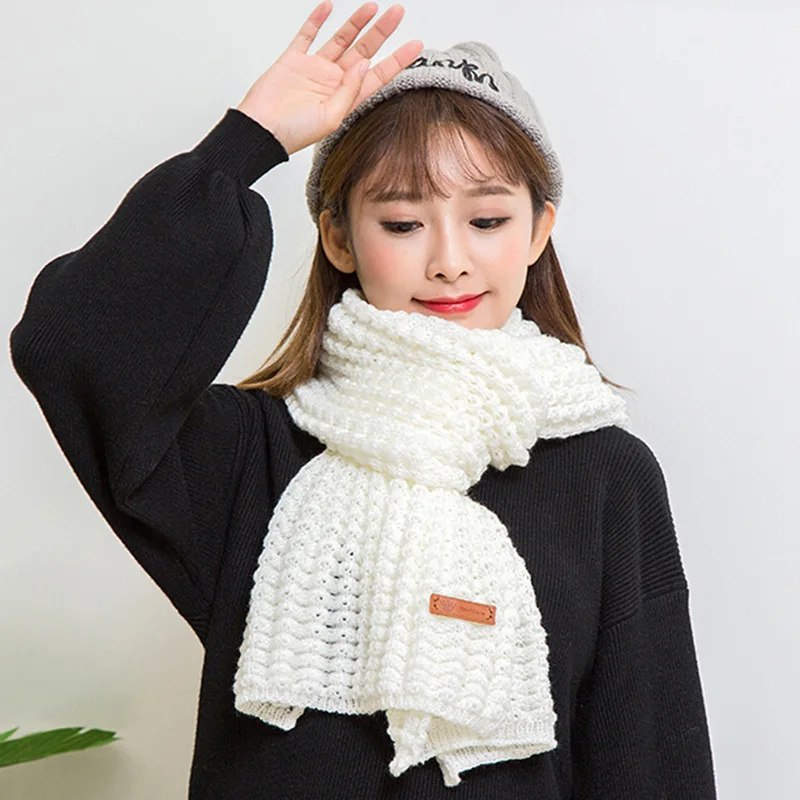 

Scienwear 2021 Knit Yarn Wool Scarf Women Winter Warm Cappa Opera Cape Wraps Tippet Thick Length 180cm Fashion