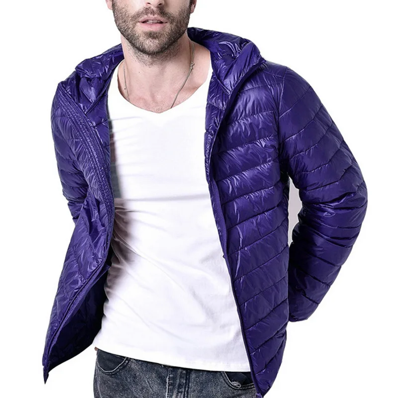 Мужское зимнее пальто Повседневная однотонная хлопковая стеганая тонкая куртка