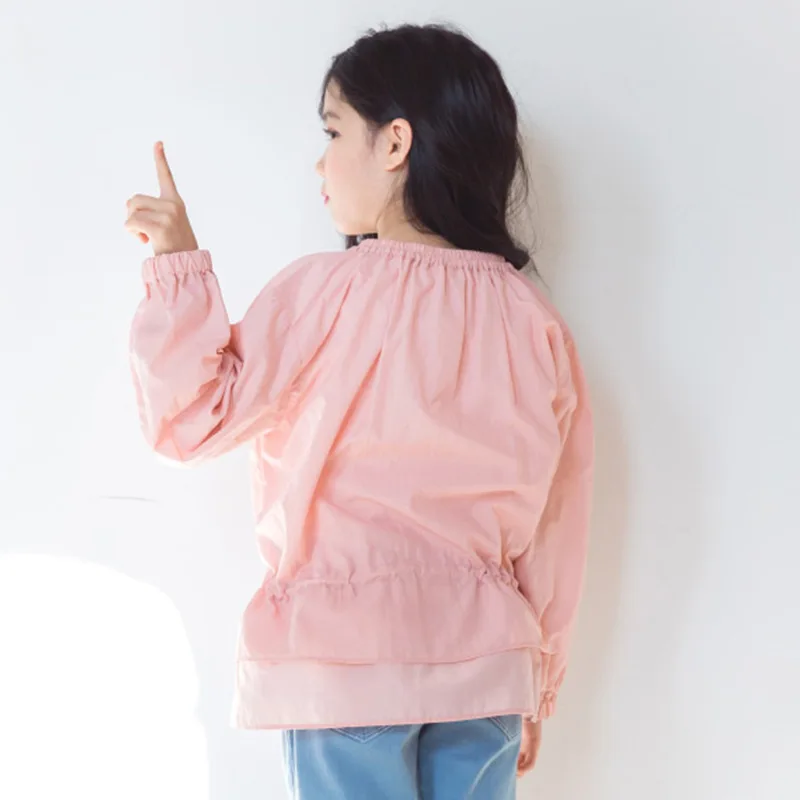 2019 Autumn Pink jacket for girls Solid Casual Sport Clothes Girls British Street Style Children Coat with Two Pockets | Детская одежда