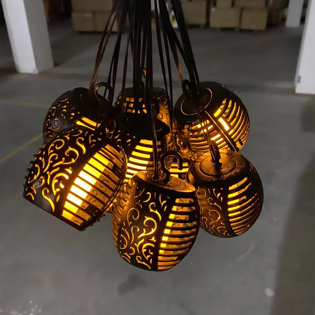 

Creative Outdoor Solar Lanterns Garden String Light LED Solar Lamp Waterproof Hanging Lantern Decor Patio Flickering Flame Light
