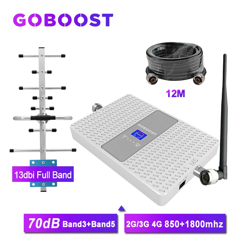 GOBOOST CDMA 850 LTE DCS 1800 4G Сотовый интернет усилитель мобильный ретранслятор сигнала gsm 2g