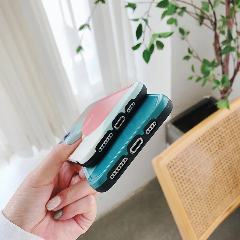 

Mosaic Geometry Silicon For iPhone 11 Pro Max Anti-fall Phone Cases X XS MAX XR 7 8 6S 6PLUS SE 2020 Transparent Soft Back Cover