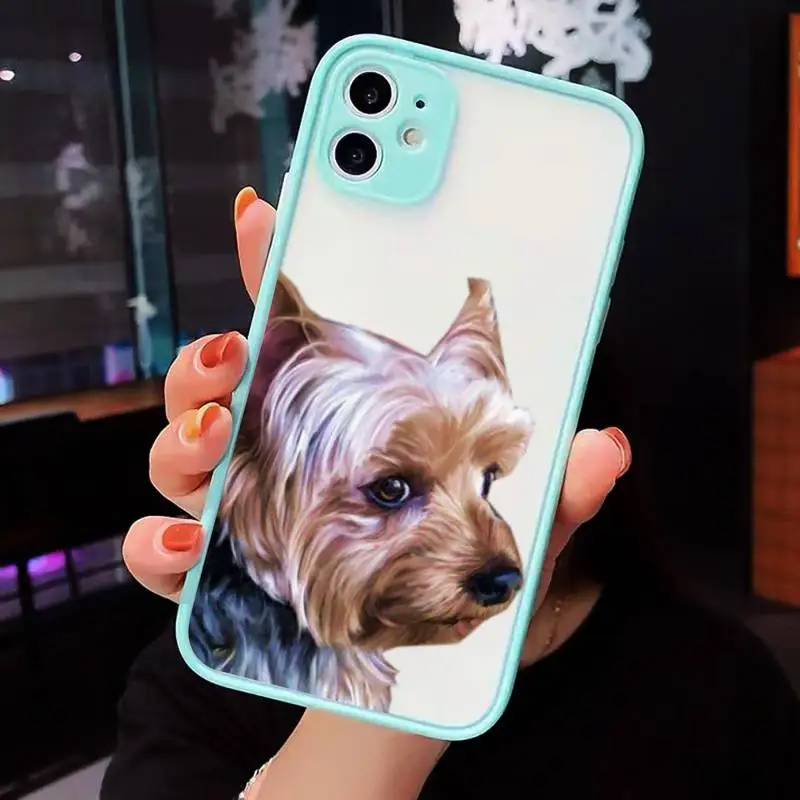 

Yorkshire terrier dog Newest Novelty Phone Cases Matte Transparent for iPhone 7 8 11 12 s mini pro X XS XR MAX Plus cover funda