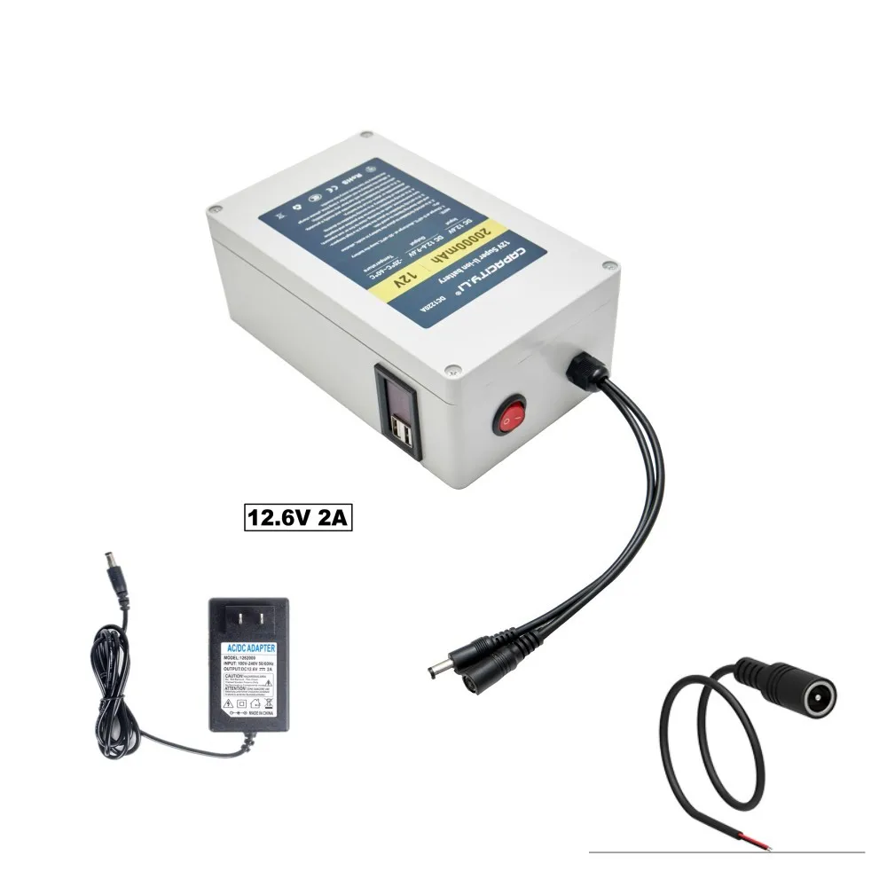 Ёмкость. Li ion аккумулятор 12V литиевая батарея перезаряжаемый портативный