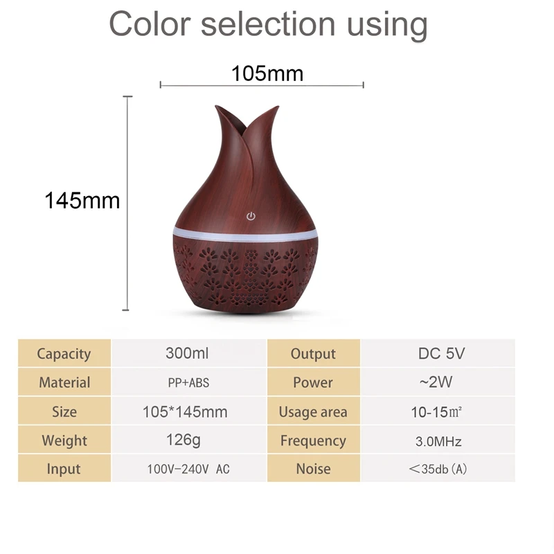 

Air Purifier 7 Color Night Light USB Humidifier Ultrasonic Essential Oil Diffuser Room Humidifiers