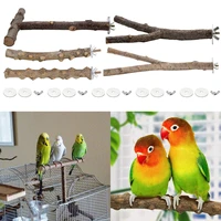 5pcs parrot bird perches natural wood bird standing stick parrot perch stand platform wooden birdcage accessories
